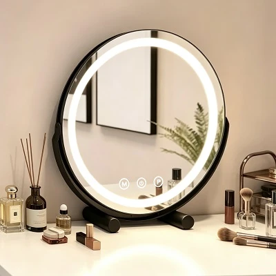 Runder, eleganter Schminkspiegel für das Schlafzimmer